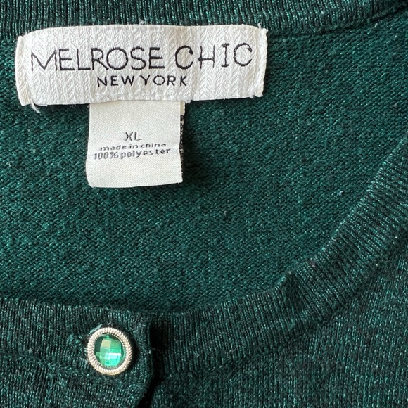 Melrose Chic New York Emerald Green Button Up Cardigan - Picture 6 of 6